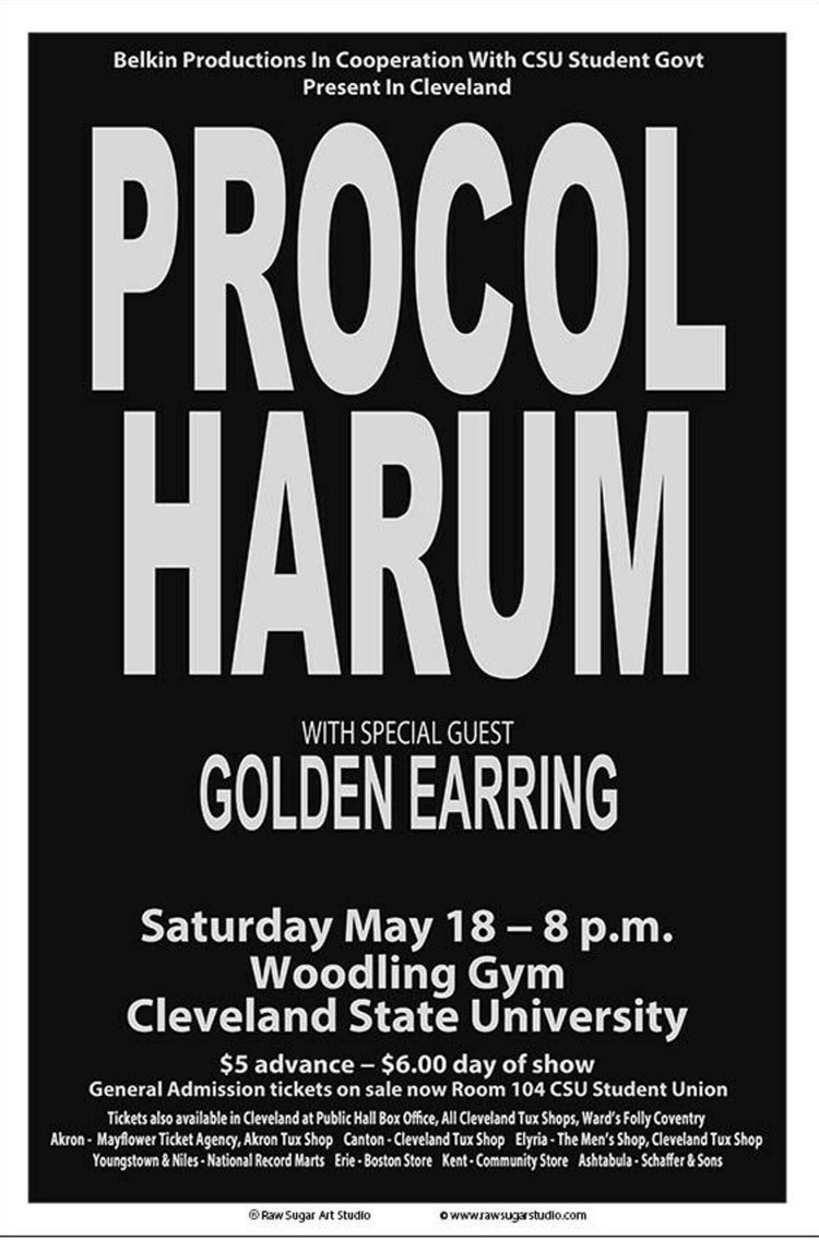 1974-05-18 Procol Harum with Golden Earring ad Cleveland - Cleveland State University Woodling Gym